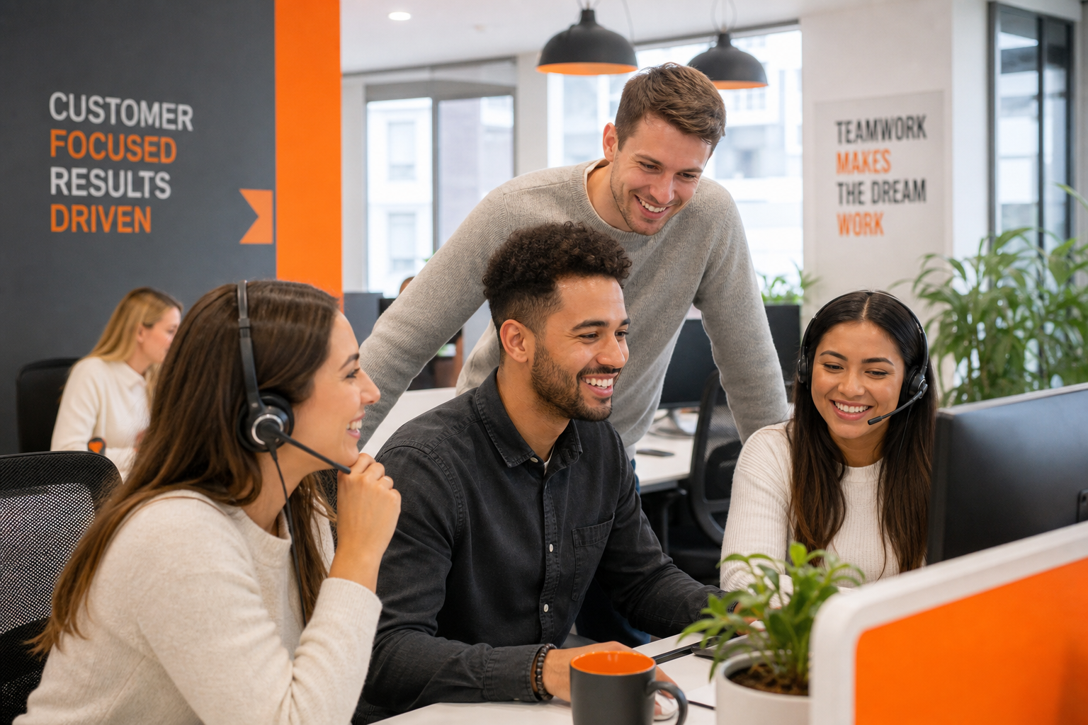 Das DVW Vertriebsteam im Büro in Köln