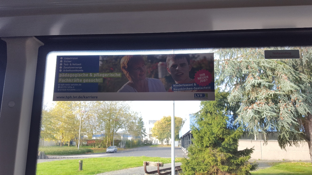 LVR Karriere Werbung - Bus Innenraumwerbung