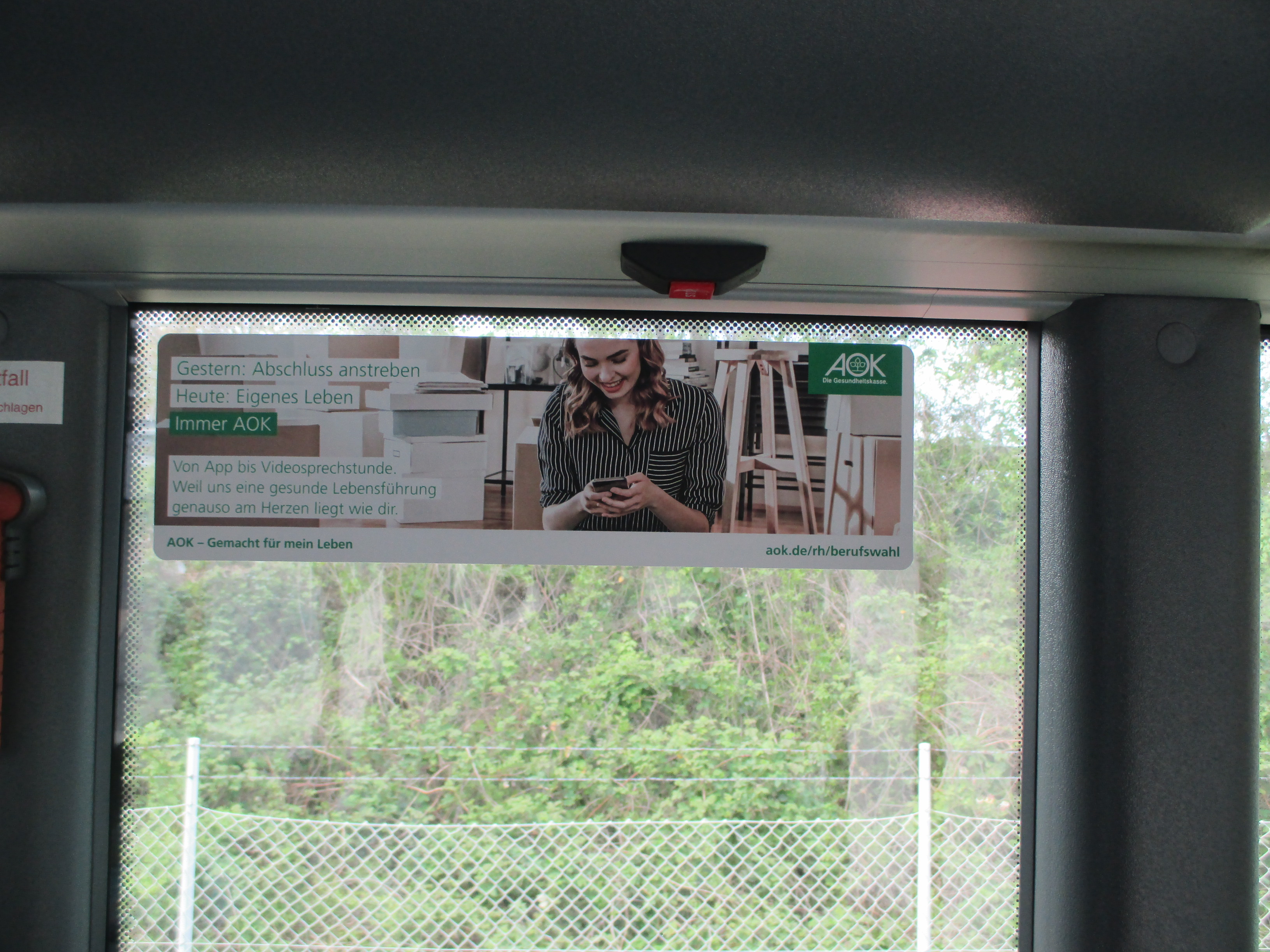 AOK Gesundheitskasse - Bus Innenraumwerbung