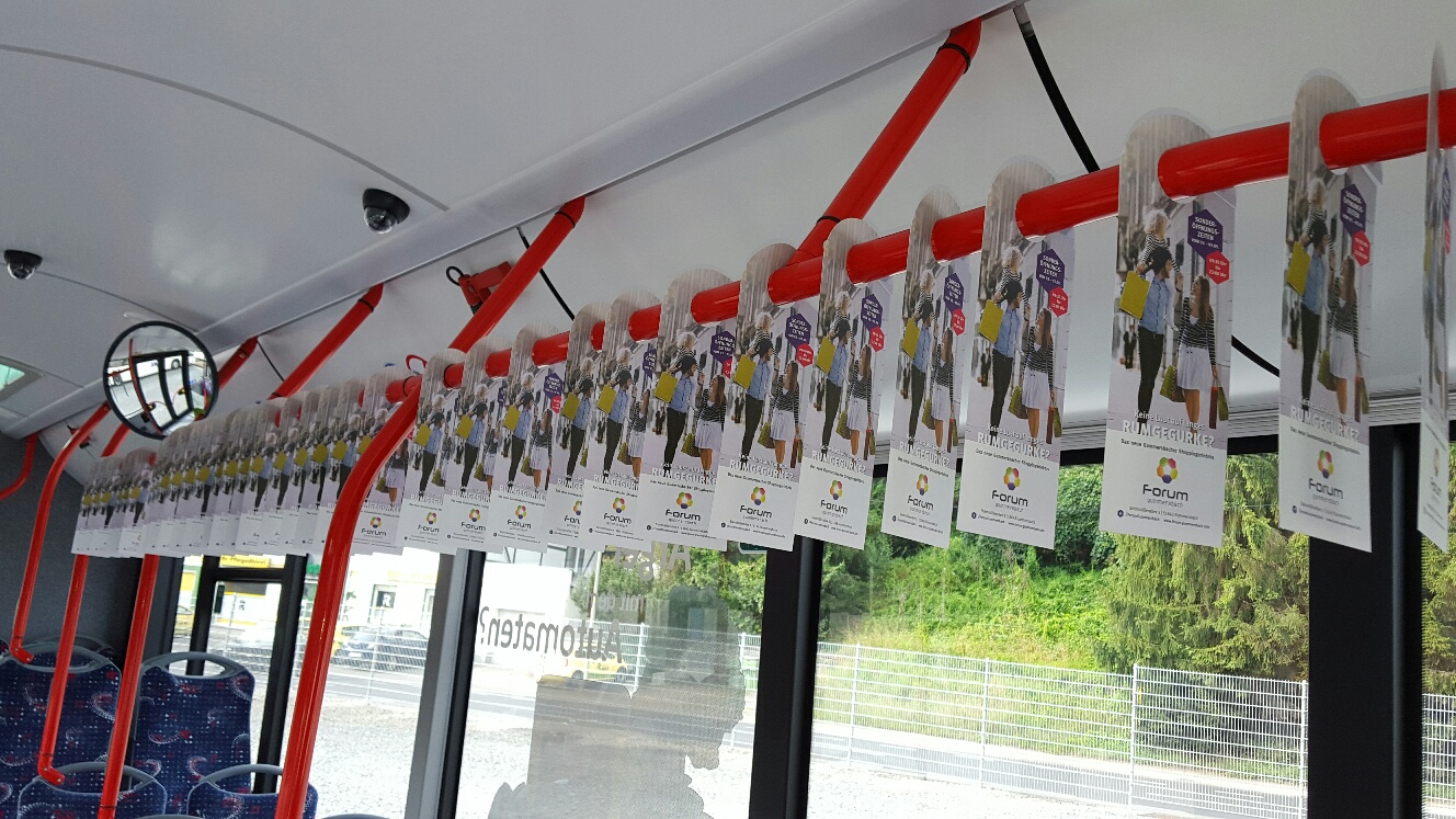 Innenraumwerbung im Bus