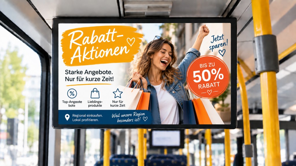 Beispielspot Aktionen auf einem Monitor im Bus
